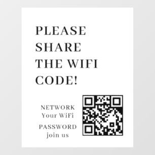 WiFi-QR-Code Verbindungsnetzwerk-Fensterfolie Fensteraufkleber