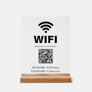 WiFi-QR-Code Weißes Acryl-Schild Acrylschild