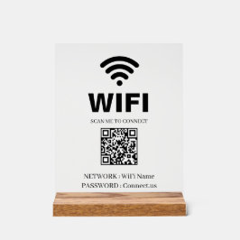 WiFi QR Code White Acrylic Sign Acrylschild