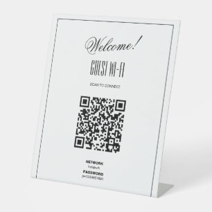 WiFi QR Code-Zeichen Modernes Business Sockelschild