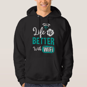 WiFi Router Internet Password Quotes Computer Worl Hoodie