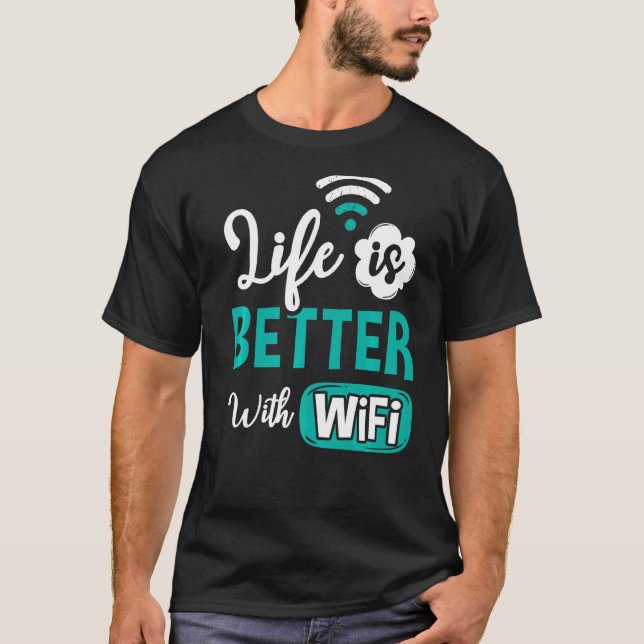 WiFi Router Internet Password Quotes Computer Worl T-Shirt (Vorderseite)