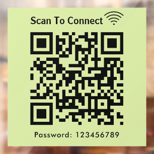 WiFi-Scan zum Verbinden von Kennwort QR-Code-Lime- Fensteraufkleber