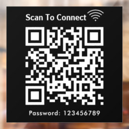 WiFi-Scan zum Verbinden von Kennwort QR-Code schwa Fensteraufkleber