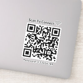 WiFi-Scan zum Verbinden von Kennwort-Qr-Code weiß Aufkleber