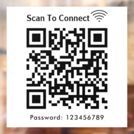 WiFi-Scan zum Verbinden von Kennwort-Qr-Code weiß Fensteraufkleber