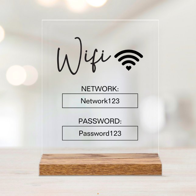 Wifi-Signatur für WiFi-Kennwort - Akryllische Tafe Acrylschild (Von Creator hochgeladen)