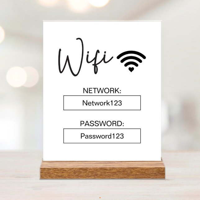 Wifi-Signatur für WiFi-Passwort Weiß, Acryllenzeic Acrylschild (Von Creator hochgeladen)