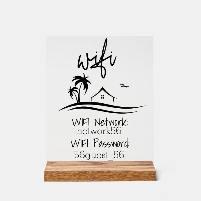 Wifi Vacation Zuhause Rental Beach House Acrylschild (Vorderseite)