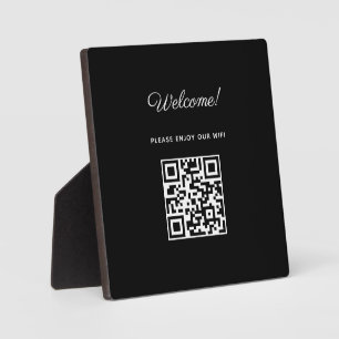 WIFI-Willkommensschild mit QR-Code  Fotoplatte