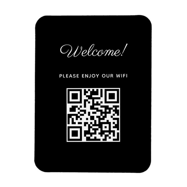 WIFI-Willkommensschild mit QR-Code  Magnet (Vertikal)