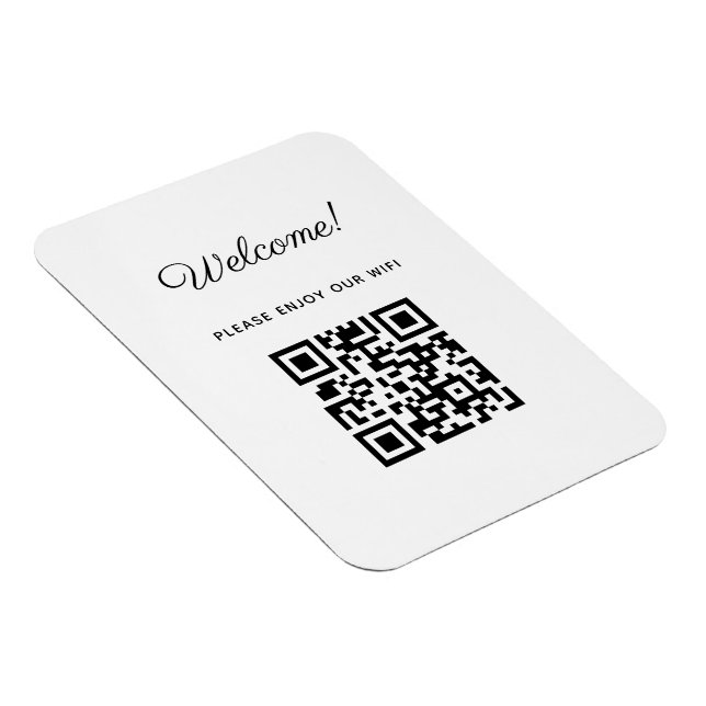 WIFI-Willkommensschild mit QR-Code  Magnet (Rechte Seite)