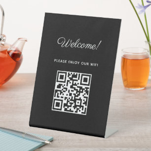 WIFI-Willkommensschild mit QR-Code Sockelschild