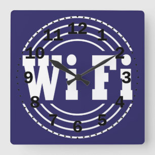 WiFi-Zeichen Quadratische Wanduhr