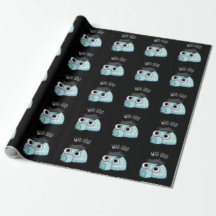 Wig-loo Funny Iglu Pun Dark BG Geschenkpapier
