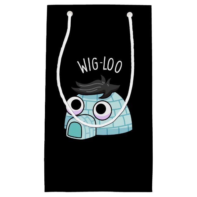 Wig-loo Funny Iglu Pun Dark BG Kleine Geschenktüte (Vorderseite)