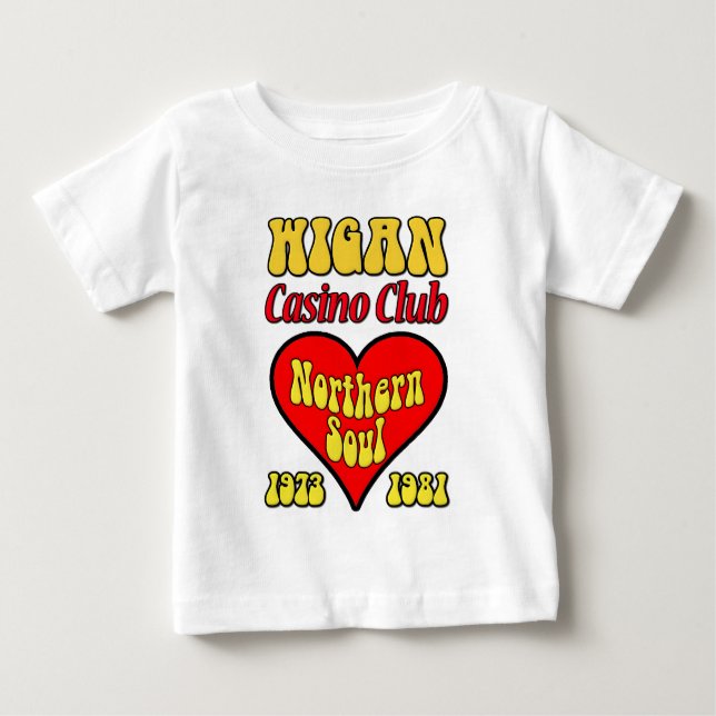 Wigan Kasino-Verein-NordSoul Baby T-shirt (Vorderseite)