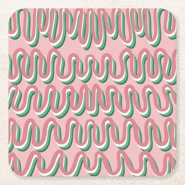 Wiggle Coaster Rechteckiger Pappuntersetzer (Vorderseite)