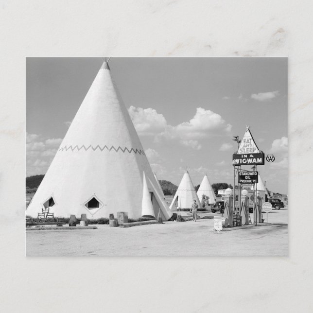 Wigwam Motel, 1940 Postkarte (Vorderseite)
