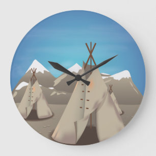 Wigwam - Tipi Große Wanduhr