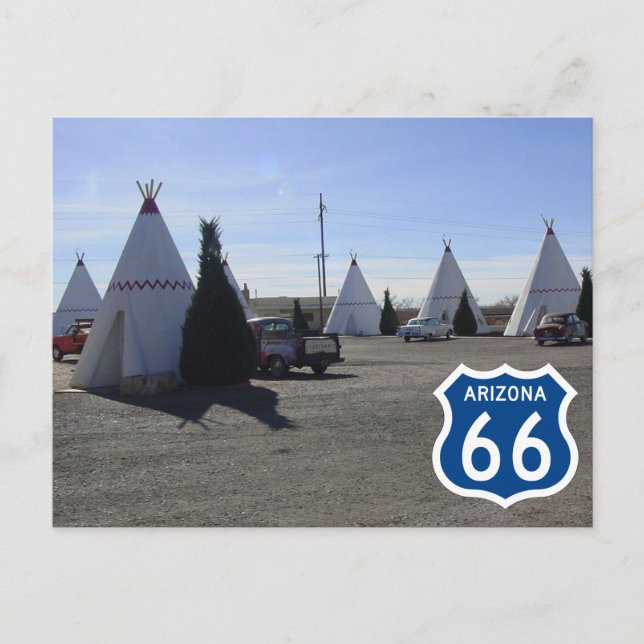 Wigwam Village Motel Route 66 Holbrook, Arizona Po Postkarte (Vorderseite)