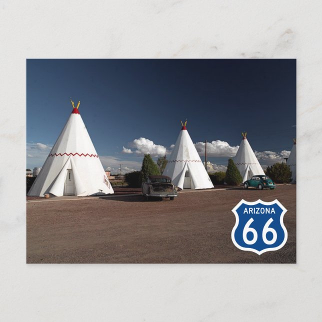 Wigwam Village Motel Route 66 Holbrook, Arizona Po Postkarte (Vorderseite)