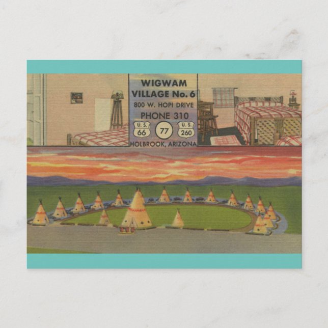 Wigwam Village Motel Route 66 Holbrook, Arizona Postkarte (Vorderseite)