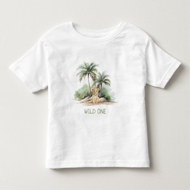 WiILD ONE Jungle Safari Löwe Kinder Kleinkind T-shirt (Vorderseite)