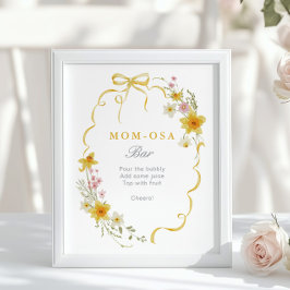 Wiilflower Mama-osa Bar Floral Bow Babydusche Poster