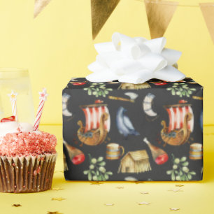 Wiking Geburtstagsjungen 1–7 Galleonen-Schiff Mu Geschenkpapier