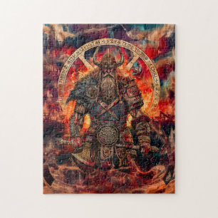 Wiking-Krieger in Asgard mit Göttern Puzzle