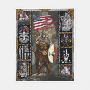 Wiking-Krieger steht für die amerikanische Flagge Fleecedecke
