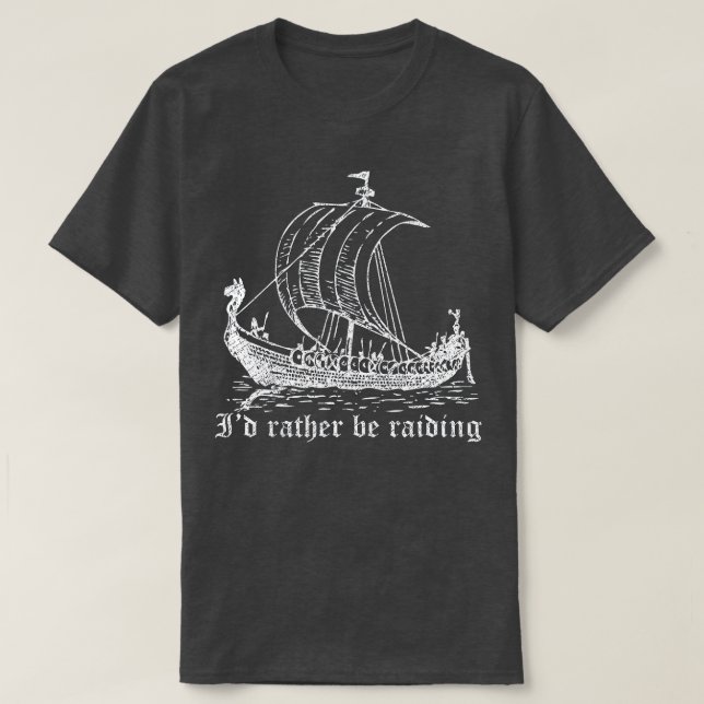 Wiking Longboat Id statt zu rennen T-Shirt (Design vorne)