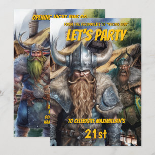 Wiking mittelalterliche nordische Krieger Fantasy Einladung