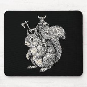 Wiking-Reitendes Eichhörnchen Lustige Krieger Kuns Mousepad