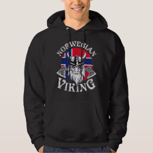 Wiking Witzig Norwegen Flagge Wikinger Hoodie