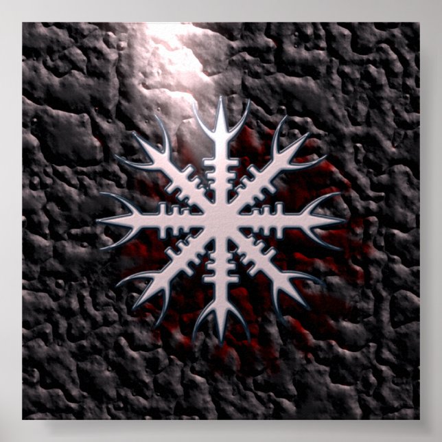 Wikinger Amulett Aegishjalmur viking amulet charme Poster (Vorne)