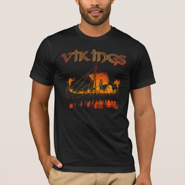 Wikinger-Begräbnis-Shirt T-Shirt (Vorderseite)
