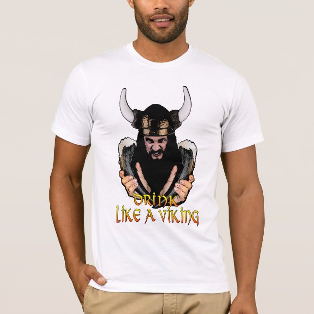 Wikinger-Bier-Trinker-Shirt T-Shirt (Vorderseite)