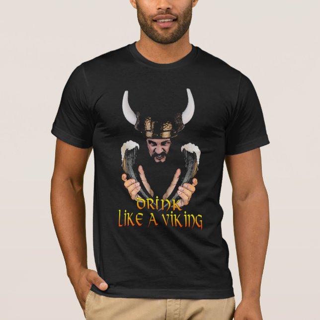 Wikinger-Bier-Trinker-Shirt T-Shirt (Vorderseite)