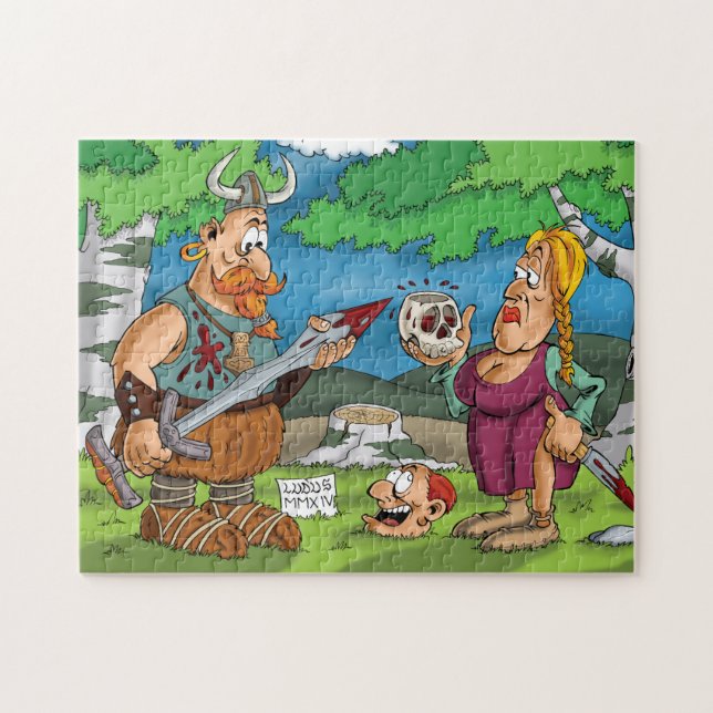 Wikinger-Cartoon-Puzzlespiel Puzzle (Horizontal)