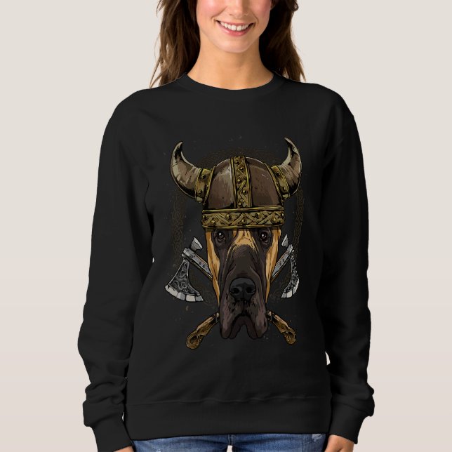 Wikinger Großer Däne Renaissance Nordisch Heide Va Sweatshirt (Vorderseite)