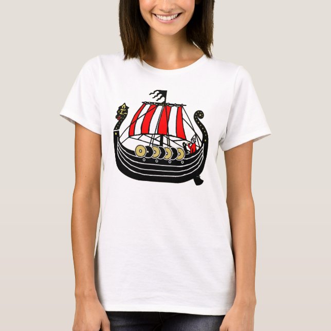 Wikinger Langschiff für Wikinger T-Shirt (Vorderseite)