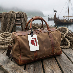 Wikinger Langschiff Silhouette Drakkar Schiff Gepäckanhänger