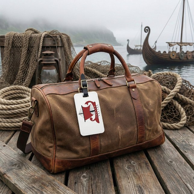 Wikinger Langschiff Silhouette Drakkar Schiff Gepäckanhänger (Von Creator hochgeladen)