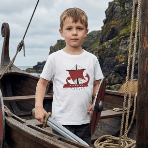 Wikinger-Langschiff-Silhouette Drakkar-Schiff T-Shirt