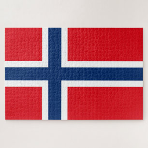 Wikinger Nordische Norwegische Flagge/rot/weiß/bla Puzzle