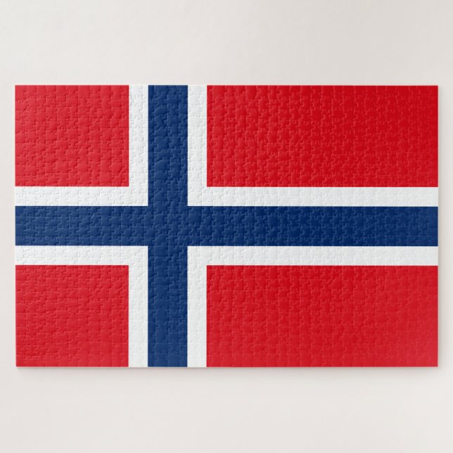 Wikinger Nordische Norwegische Flagge/rot/weiß/bla Puzzle (Horizontal)
