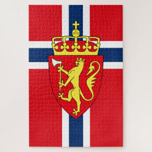 Wikinger Norwegische Flagge/Wappen Puzzle