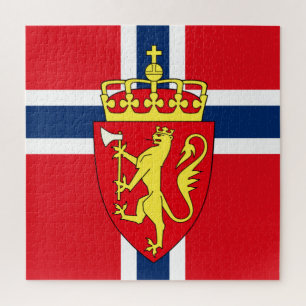 Wikinger Norwegische Flagge/Wappen Puzzle